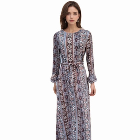 DEVORAH'S SECRET Maxi Dress Mocha Floral - Picture 3 of 5